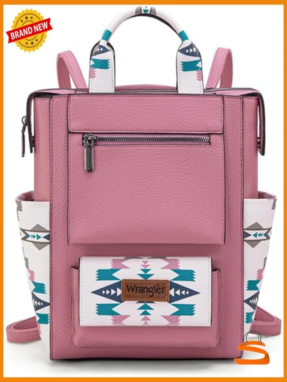 Western Aztec Convertible Backpack Purse with Anti-Theft Zipper